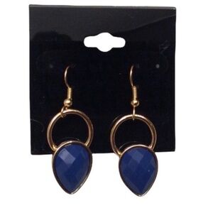 Elegant Blue and Gold Drop Earrings
